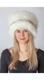 Cappello in volpe Scandinava arctic marble